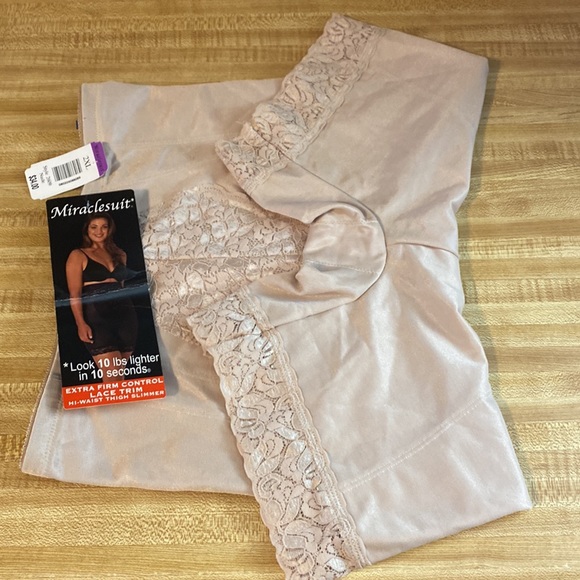 Miraclesuit Body Shaper Hi-waist Thigh Slimmer Extra Firm Control Lace Trim 2XL - Picture 7 of 10